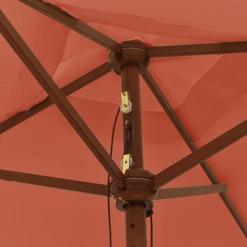 Haveparasol med træstang 198x198x231 cm terrakotta