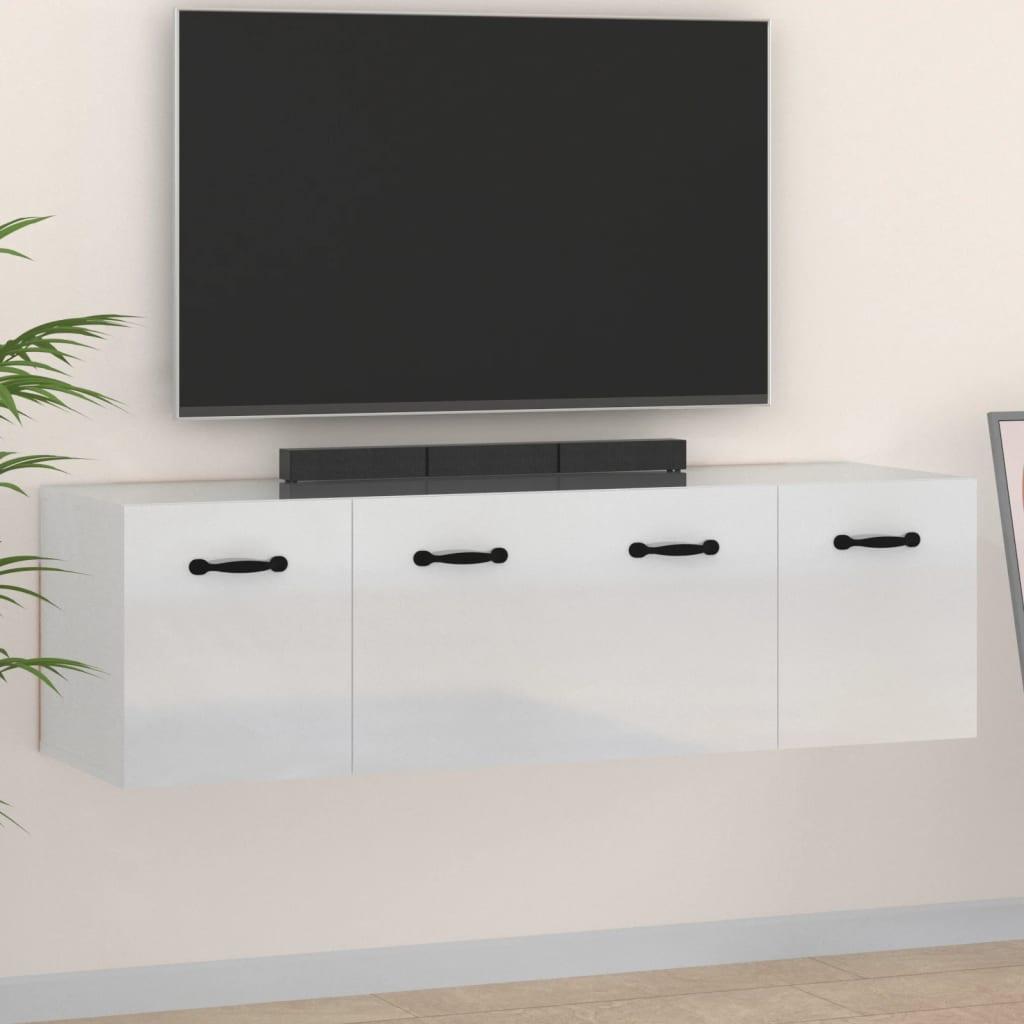 Vægskabe 2 stk. 80x36,5x35 cm konstrueret træ hvid højglans