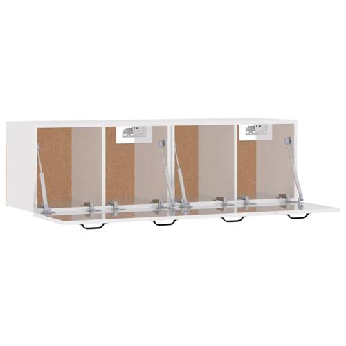 Vægskabe 2 stk. 80x36,5x35 cm konstrueret træ hvid højglans