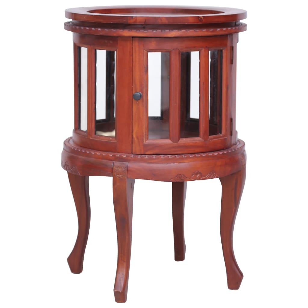 Vitrineskab 50 x 50 x 76 cm massivt mahognitræ brun