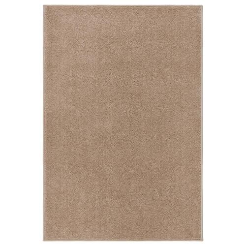 Gulvtæppe 160x230 cm kort luv brun