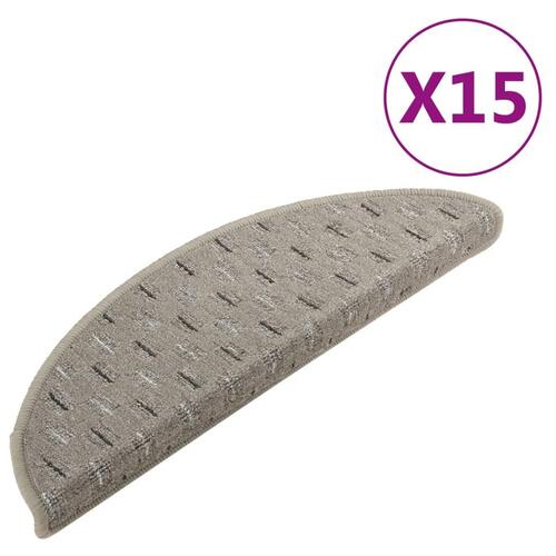 Trappemåtter 15 stk. 56x17x3 cm grå