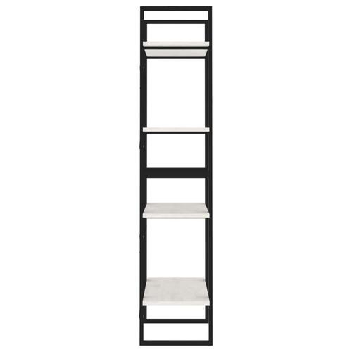 Bogreol med 4 hylder 60x30x140 cm massivt fyrretræ hvid