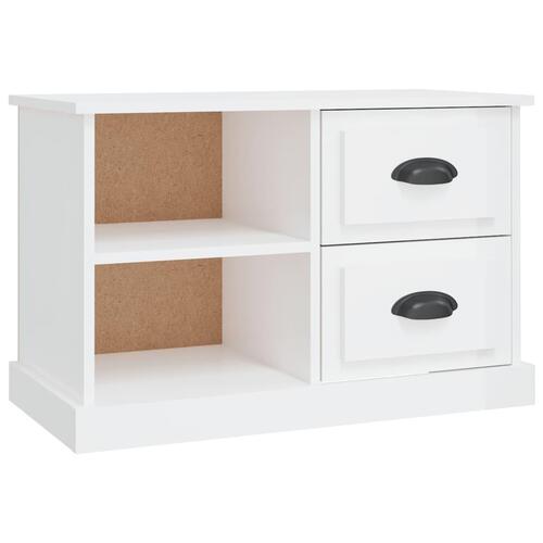 Tv-bord 73x35,5x47,5 cm konstrueret træ hvid højglans