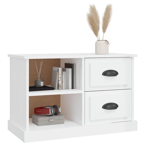 Tv-bord 73x35,5x47,5 cm konstrueret træ hvid højglans