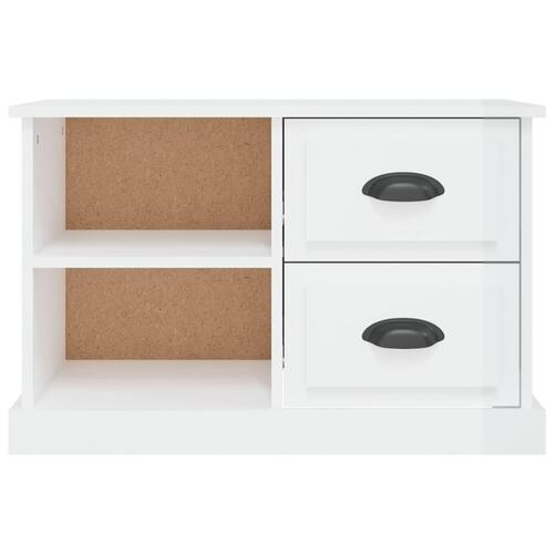 Tv-bord 73x35,5x47,5 cm konstrueret træ hvid højglans