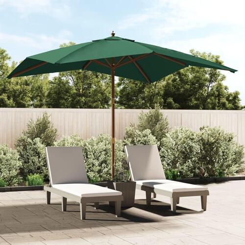 Haveparasol med træstang 300x300x273 cm grøn