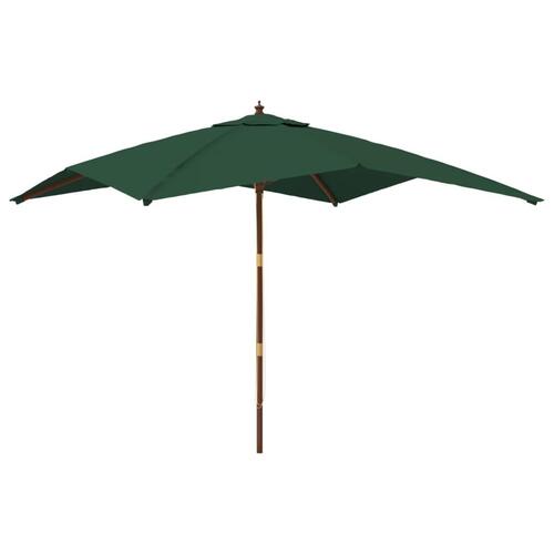 Haveparasol med træstang 300x300x273 cm grøn