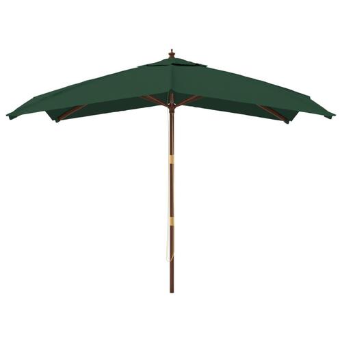 Haveparasol med træstang 300x300x273 cm grøn