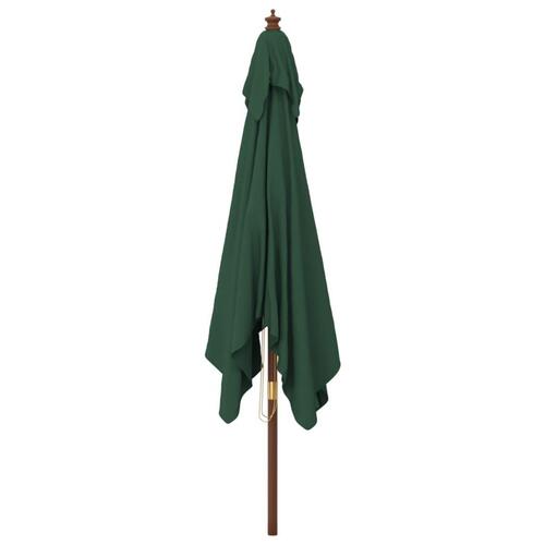 Haveparasol med træstang 300x300x273 cm grøn