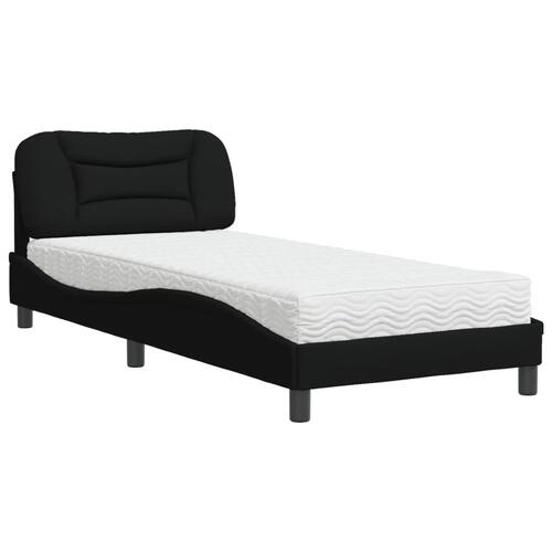 Seng med madras 90x200 cm stof sort