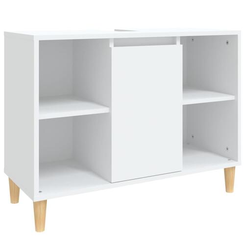 Underskab til håndvask 80x33x60 cm konstrueret træ hvid
