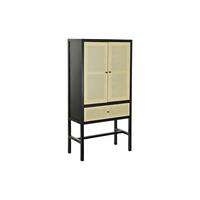 Skab 80 x 38 x 160 cm Gran Natur Sort