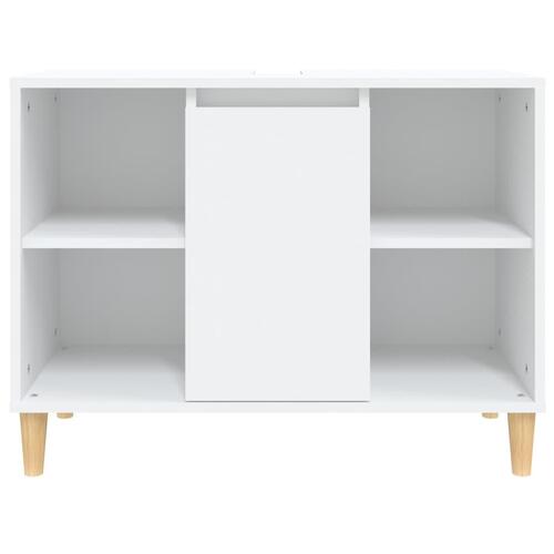 Underskab til håndvask 80x33x60 cm konstrueret træ hvid