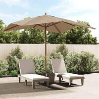 Haveparasol med træstang 300x300x273 cm gråbrun