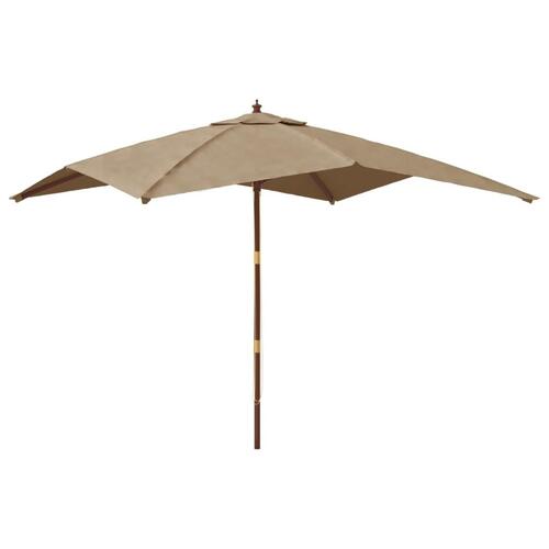 Haveparasol med træstang 300x300x273 cm gråbrun