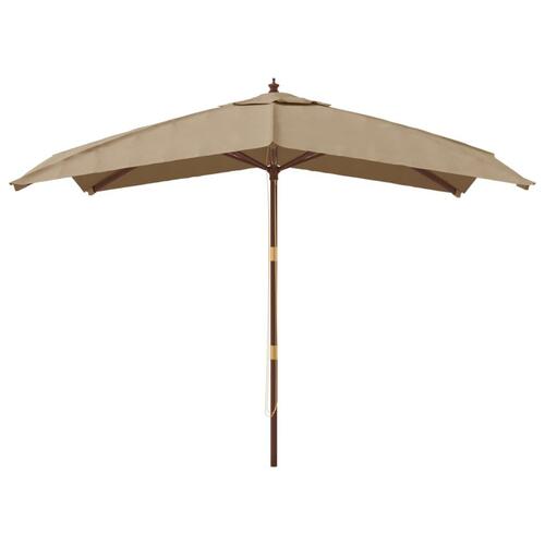 Haveparasol med træstang 300x300x273 cm gråbrun