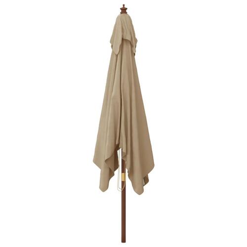 Haveparasol med træstang 300x300x273 cm gråbrun