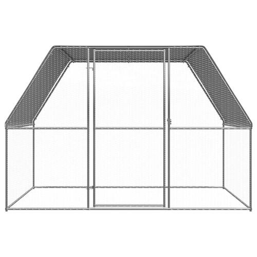 Udendørs hønsebur 3x2x2 m galvaniseret stål