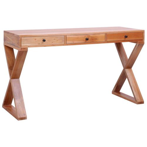 Computerbord 132 x 47 x 77 cm massivt mahognitræ naturfarvet