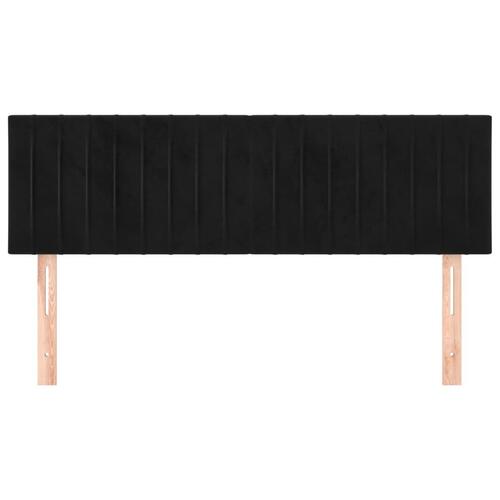 Sengegavle 2 stk. 72x5x78/88 cm fløjl sort