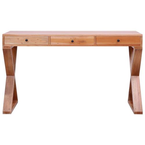 Computerbord 132 x 47 x 77 cm massivt mahognitræ naturfarvet