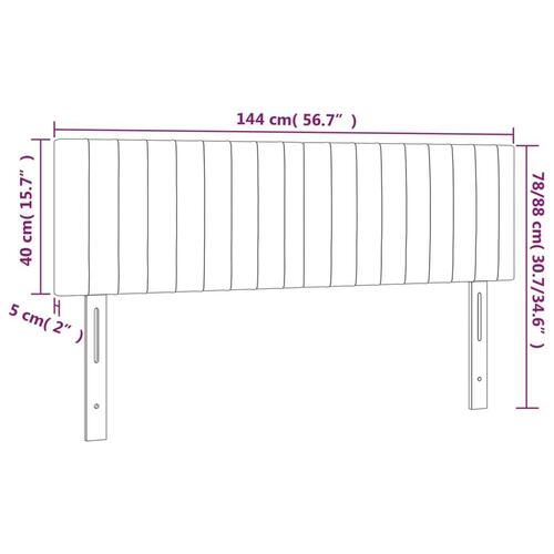 Sengegavle 2 stk. 72x5x78/88 cm fløjl sort
