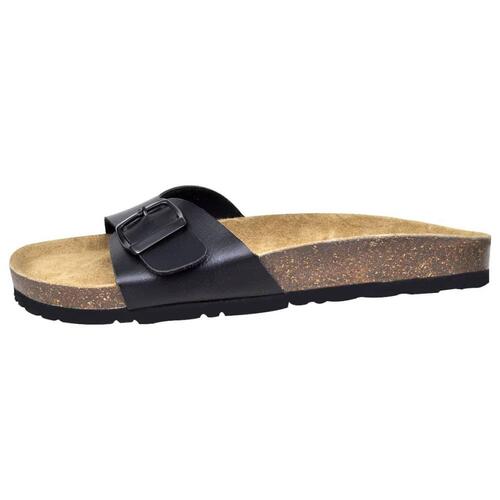 Sorte økologiske kork sandaler med 1 spænde, unisex, størrelse 41