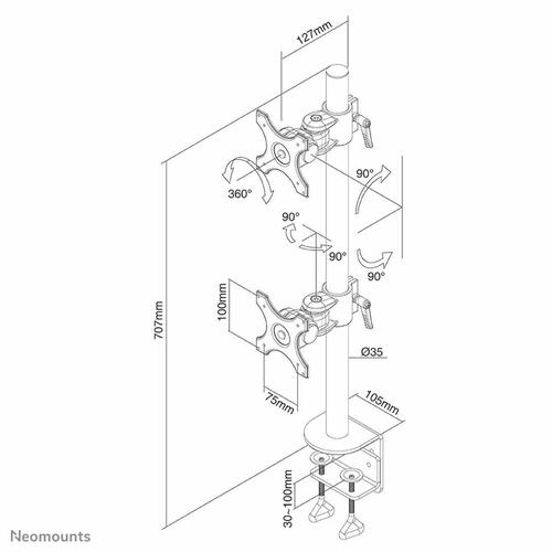 TV-holder Neomounts FPMA-D700DV 10-27" 27" 10" 6 Kg