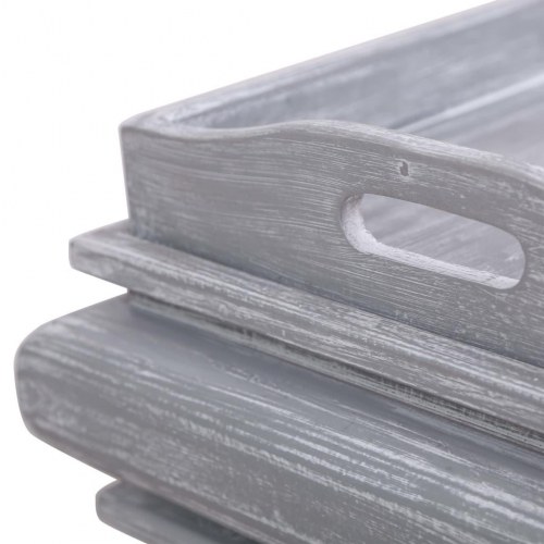 Sofabord 90 x 50 x 40 cm massivt mahognitræ grå