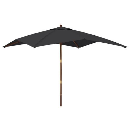 Haveparasol med træstang 300x300x273 cm sort