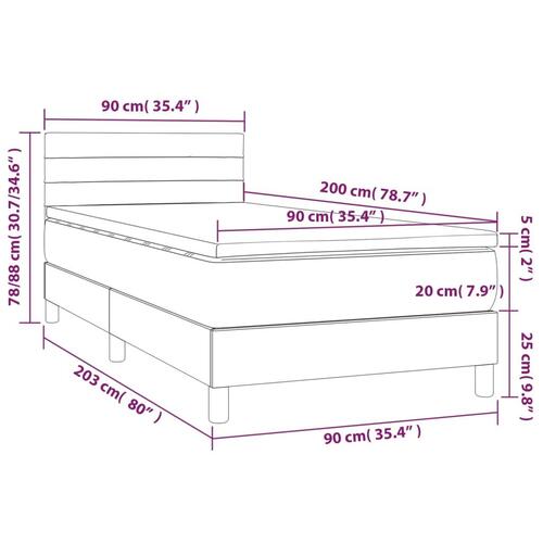 Kontinentalseng med madras 90x200 cm fløjl sort