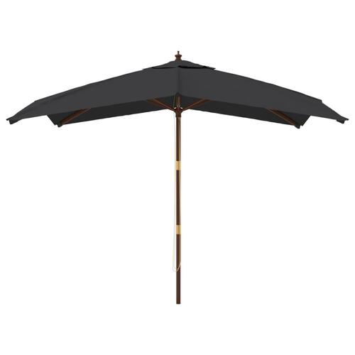 Haveparasol med træstang 300x300x273 cm sort
