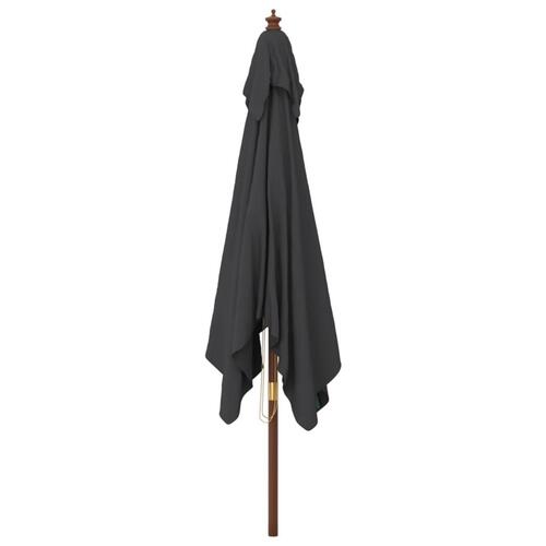 Haveparasol med træstang 300x300x273 cm sort