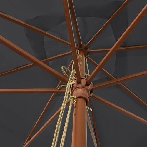 Haveparasol med træstang 300x300x273 cm sort