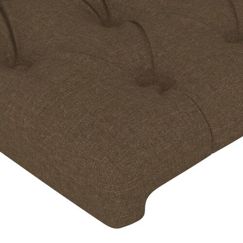 Sengegavl med LED-lys 103x16x118/128 cm stof mørkebrun
