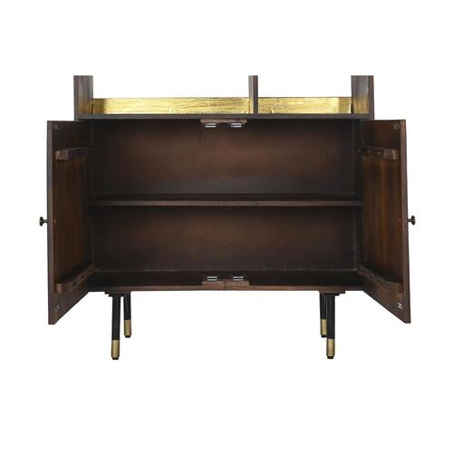 Hylder Sort Gylden Metal Mørkebrun Mangotræ 4 Hylder (90 x 35 x 200 cm)