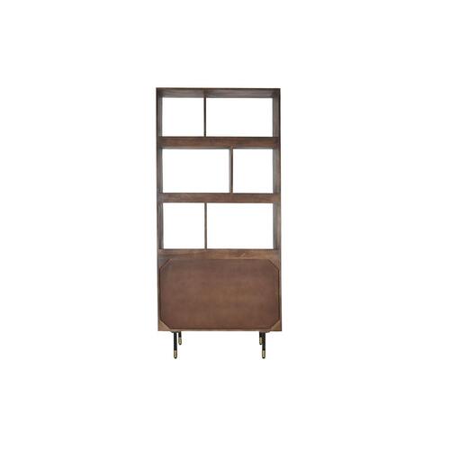 Hylder Sort Gylden Metal Mørkebrun Mangotræ 4 Hylder (90 x 35 x 200 cm)