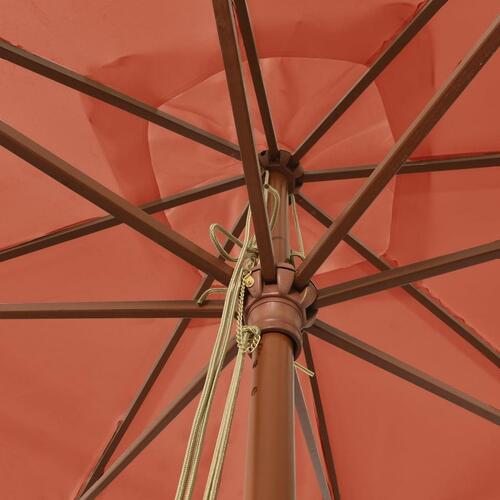 Haveparasol med træstang 300x300x273 cm terrakotta