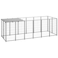 Hundeløbegård 330x110x110 cm stål sølvfarvet