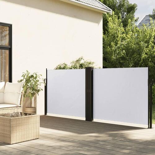 Sammenrullelig sidemarkise 120 x 600 cm hvid