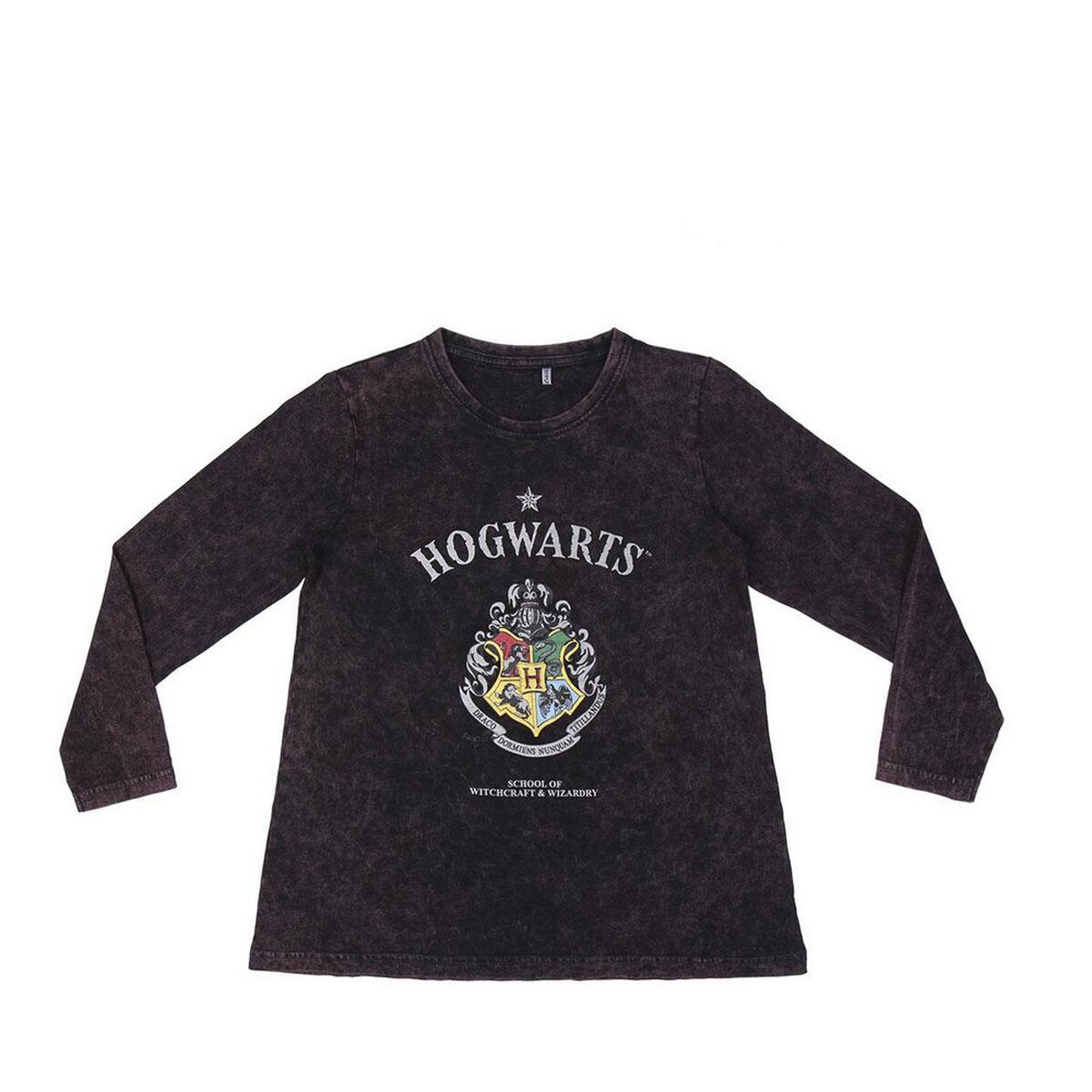 Langærmet T-shirt til Børn Harry Potter Grå Mørkegrå 10 år