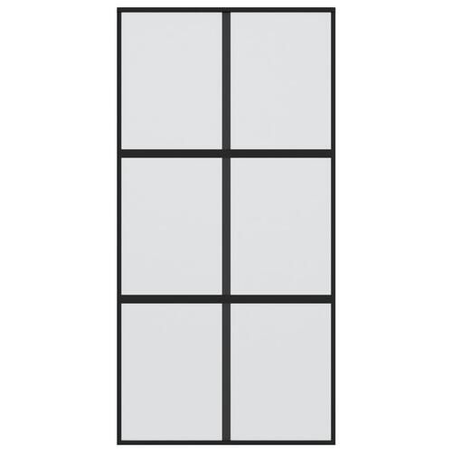 Skydedør 102,5x205 cm hærdet glas og aluminium hvid