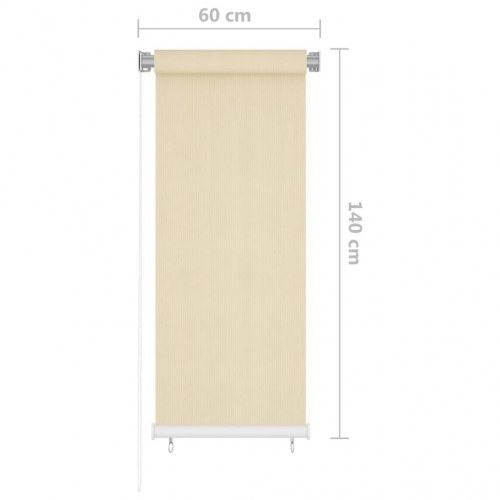 Udendørs rullegardin 60 × 140 cm - HDPE, cremefarvet