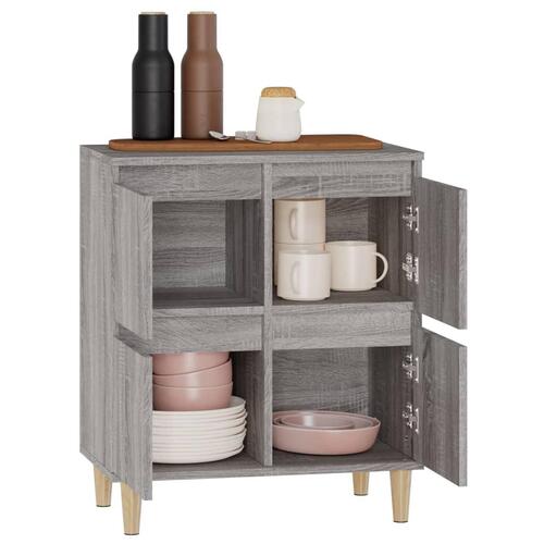 Skænk 60x35x70 cm konstrueret træ grå sonoma-eg