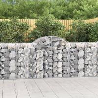 Buede gabionkurve 7 stk. 200x50x100/120 cm galvaniseret jern