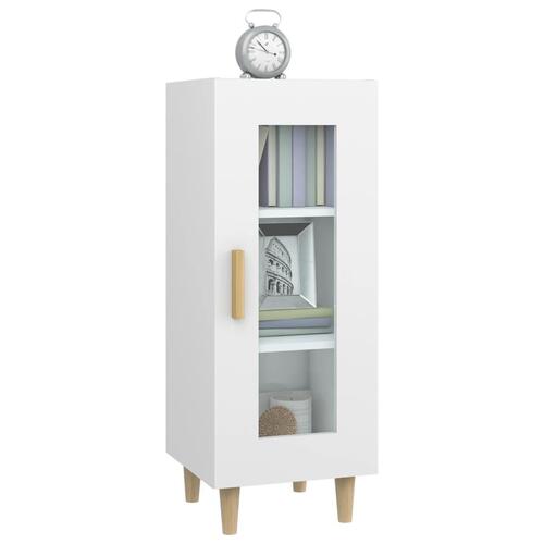Skænk 34,5x34x90 cm konstrueret træ hvid højglans