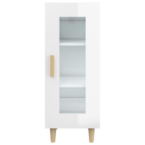 Skænk 34,5x34x90 cm konstrueret træ hvid højglans