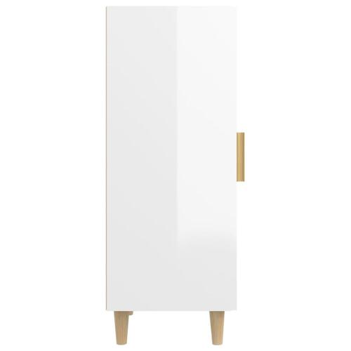 Skænk 34,5x34x90 cm konstrueret træ hvid højglans