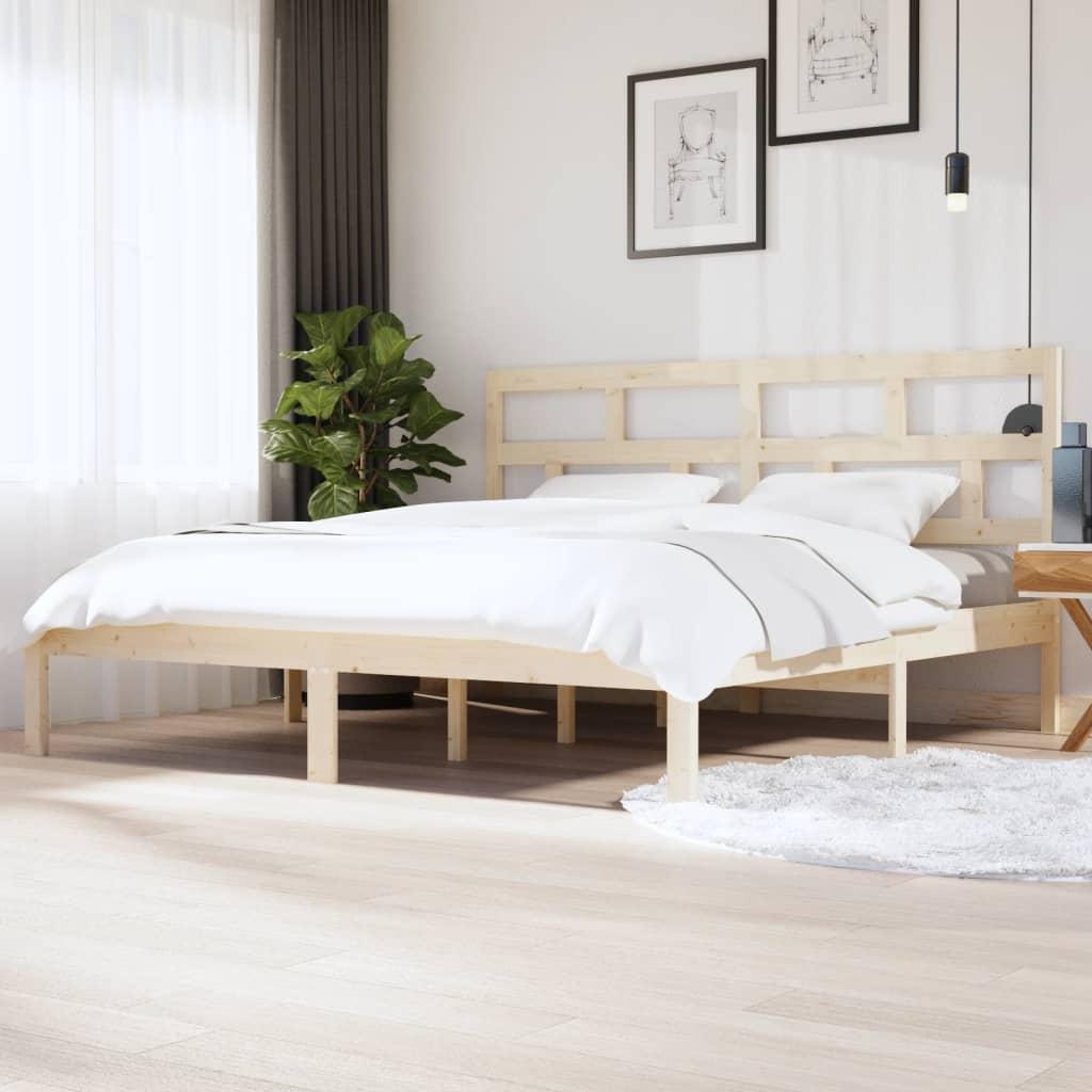 Sengeramme 200x200 cm massivt fyrretræ